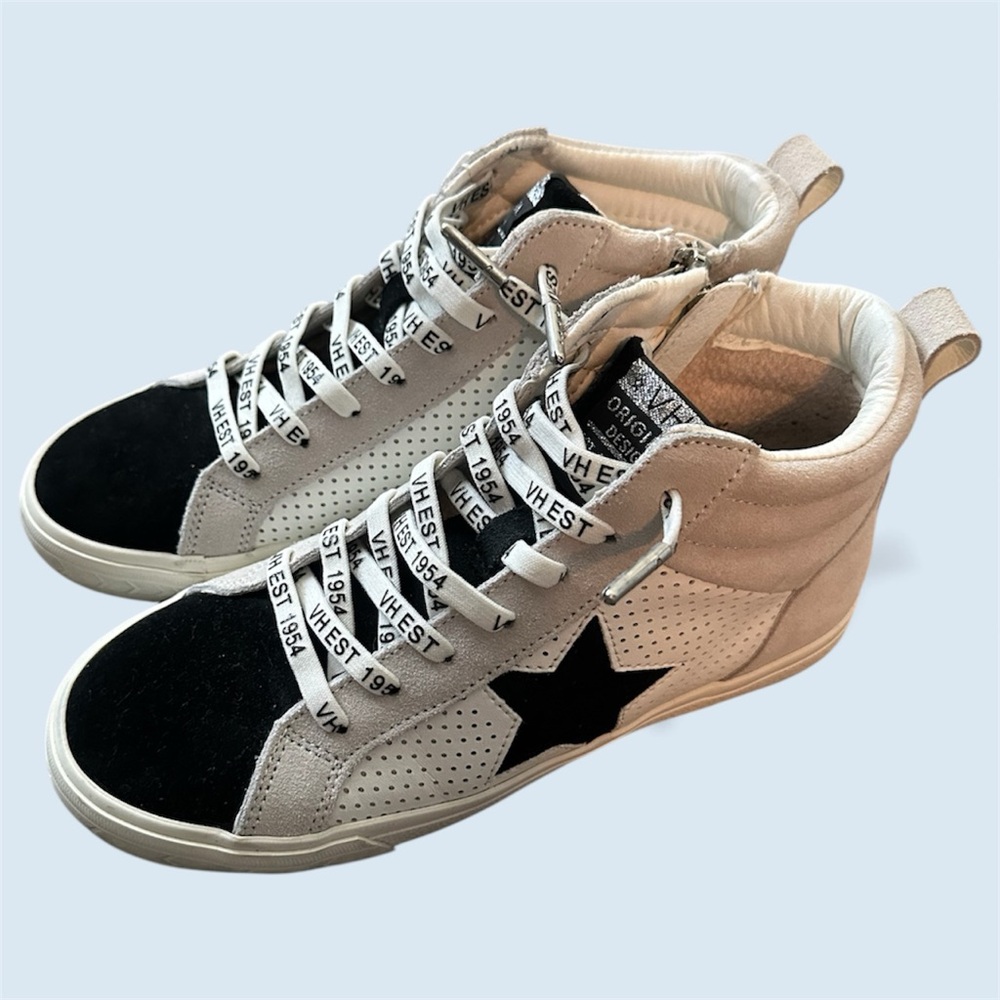 Vintage Havana Women’s Lester High-top Black & Cream Fashion Sneakers